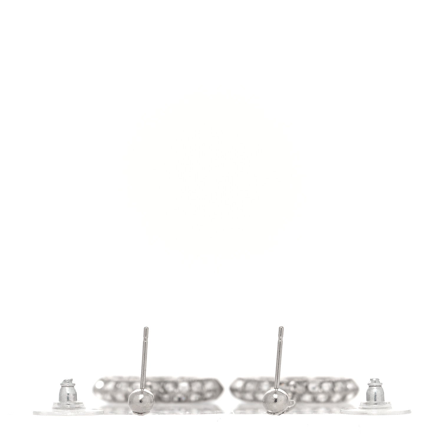 Chanel Baguette Crystal CC Drop Earrings Silver 3 of 3
