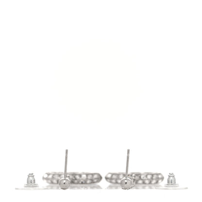 Chanel Baguette Crystal CC Drop Earrings Silver 3 of 3