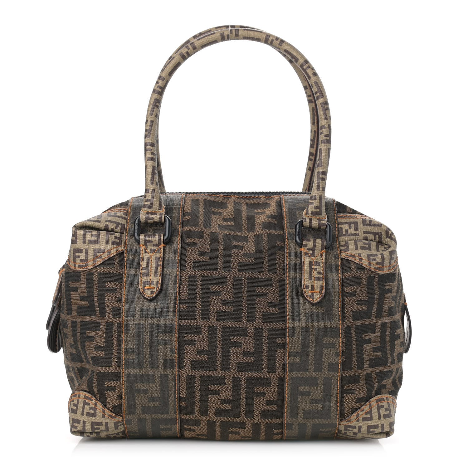 Fendi Zucca Zucchino Mixed Media Small B Mix Tote Tobacco 1 of 9