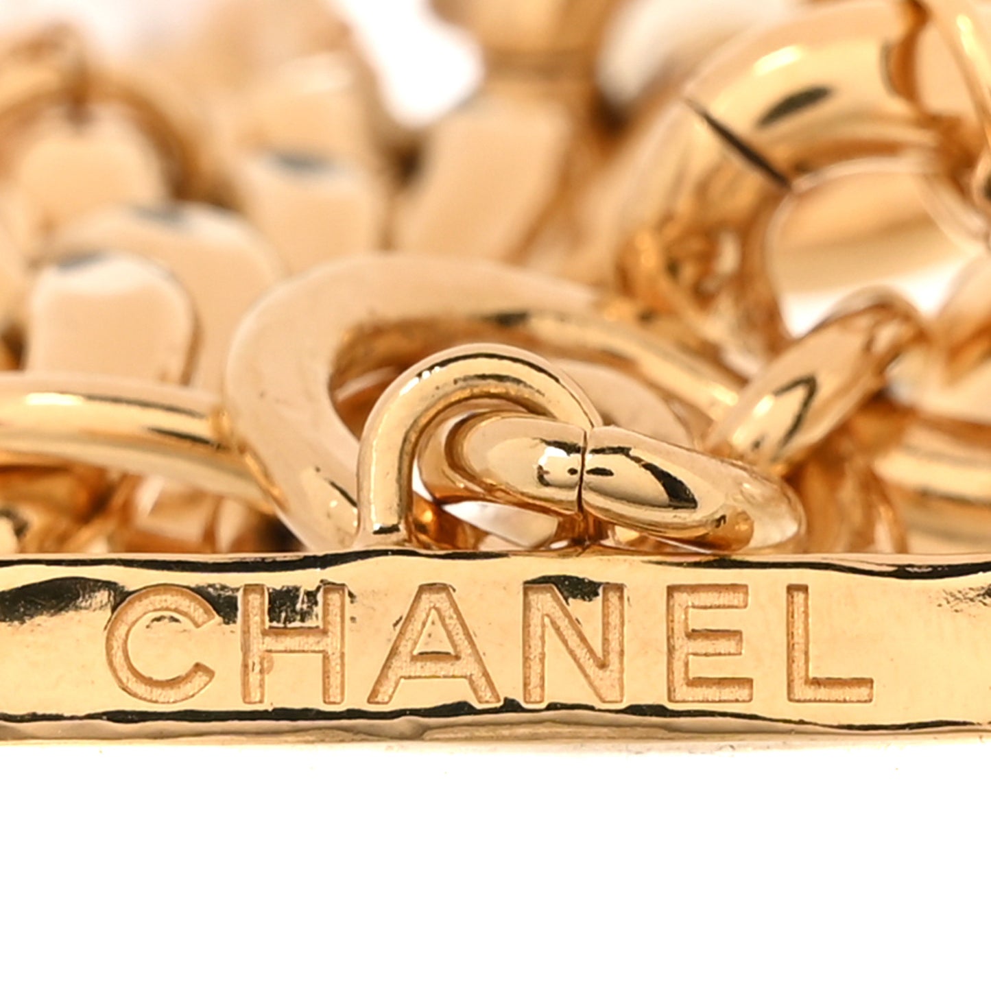 Pearl CC Chain Bracelet Gold