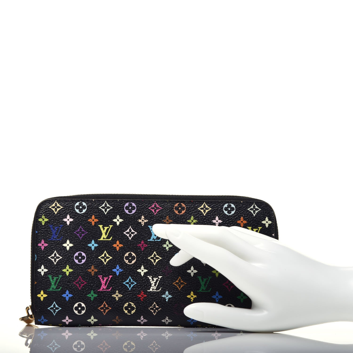 Louis Vuitton Monogram Multicolor Zippy Wallet Black Grenade 2 of 7
