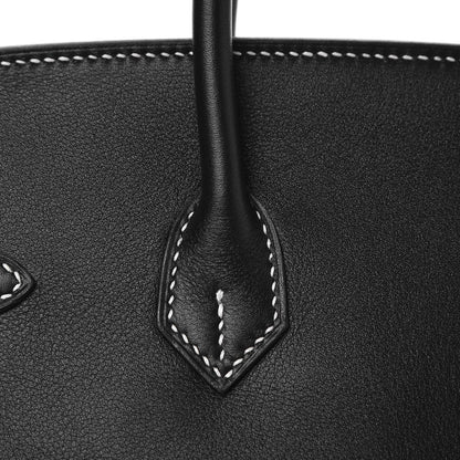 Hermes Swift Horseshoe Birkin 25 Black White 30 of 35