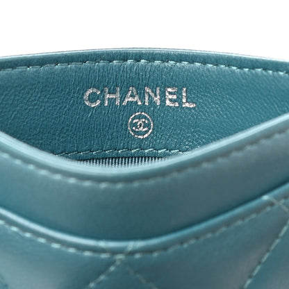 Chanel Lambskin Quilted Card Holder Blue 6 of 10