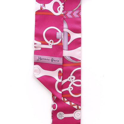 Hermes Silk Panoplie Equestre Twilly Fuchsia Rose Rouge 2 of 4