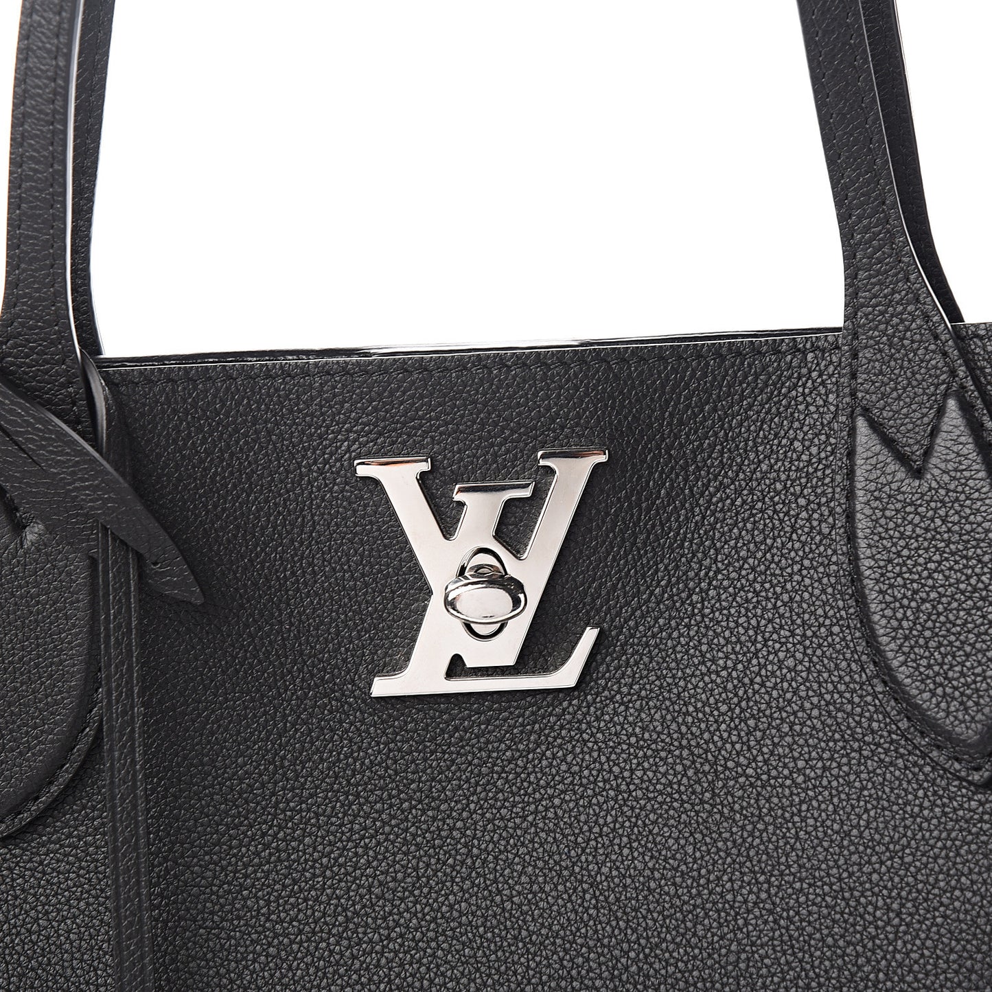Calfskin Lockme Go Tote Black