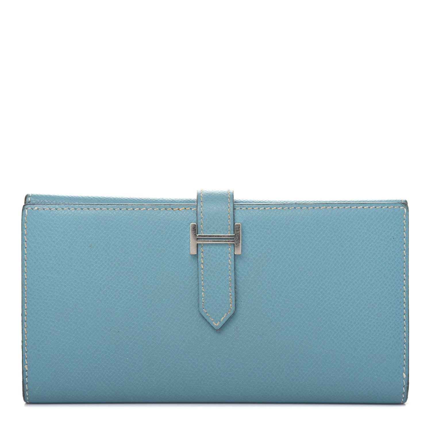 Hermes Epsom Bearn Gusset Wallet Blue Jean 1 of 6