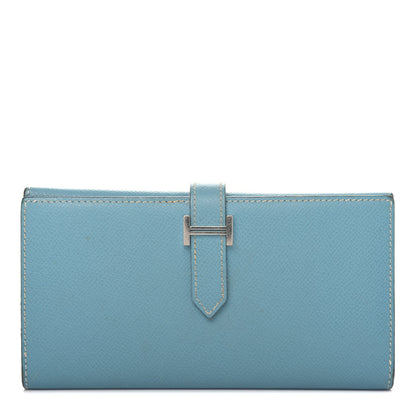 Hermes Epsom Bearn Gusset Wallet Blue Jean 1 of 6