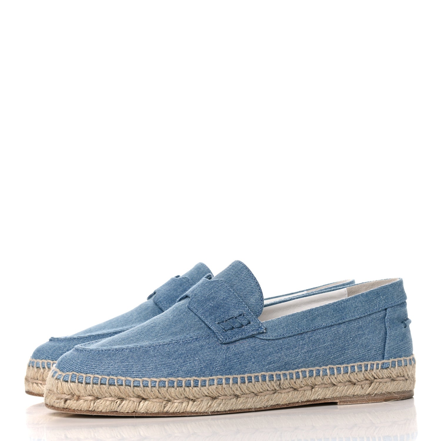 Hermes Denim Canvas Womens Trip Espadrilles 39 Bleu Clair 3 of 7