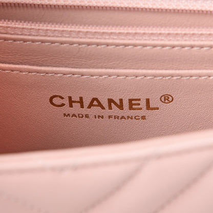 Chanel Calfskin Chevron Quilted Mini Rectangular Flap Light Pink 6 of 8