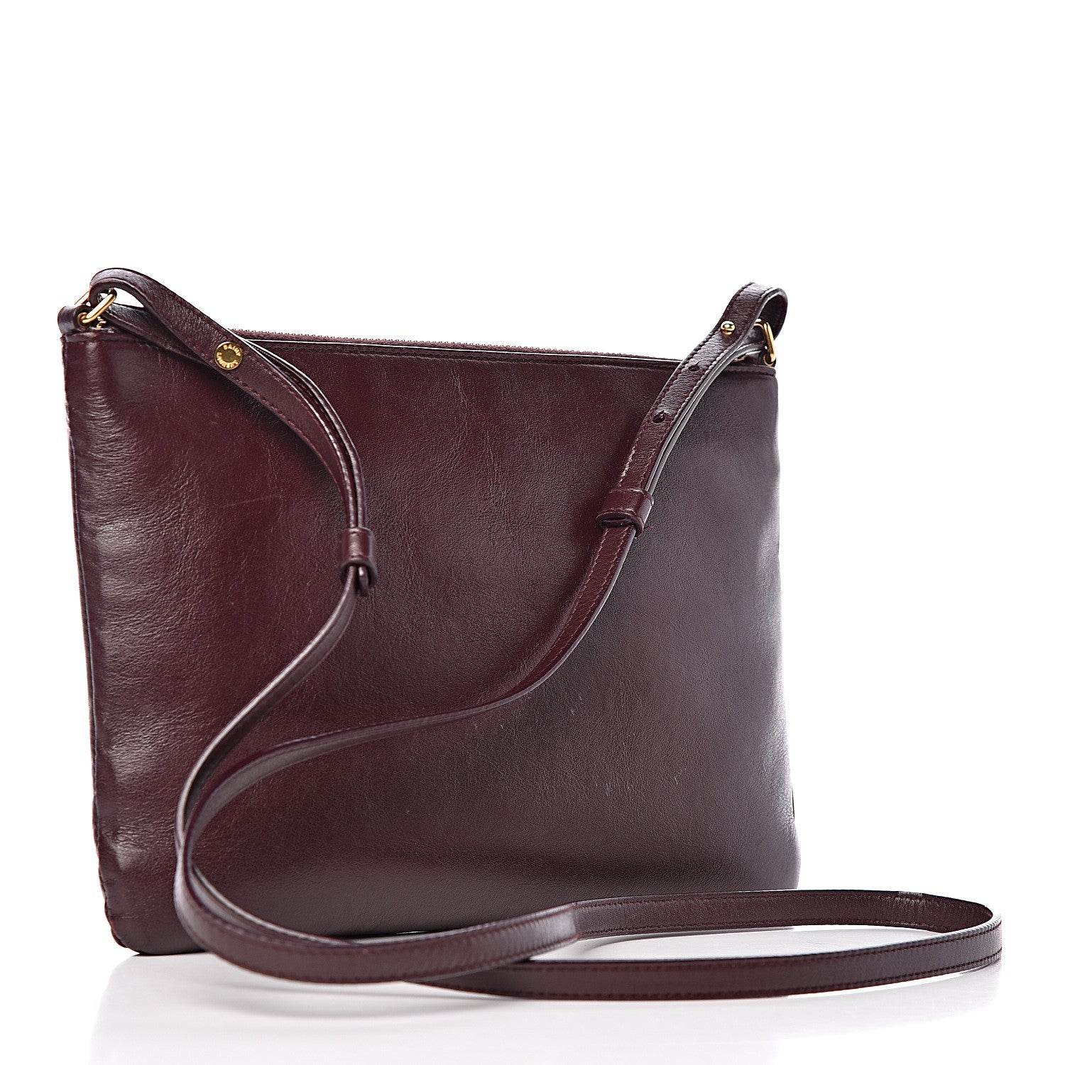 Saint Laurent Calfskin Teen Monogram Crossbody Bag Bordeaux 3 of 10