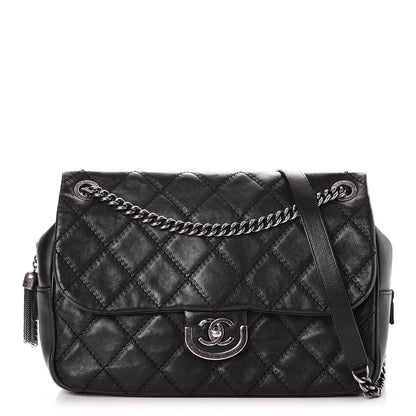Chanel Calfskin Quilted Jumbo Coco Sporran Flap Black 1 of 8