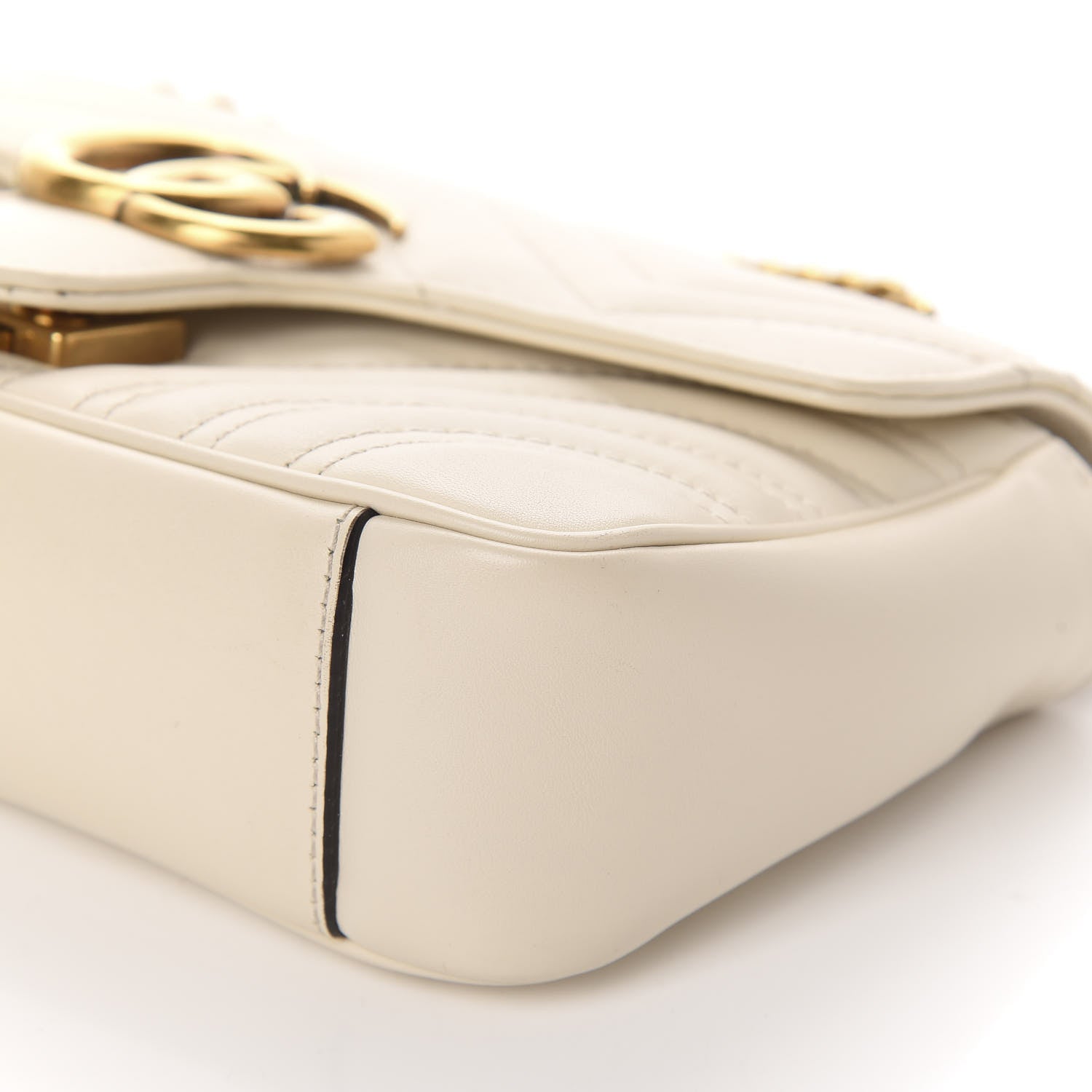 Gucci Calfskin Matelasse Mini GG Marmont Shoulder Bag White 7 of 13