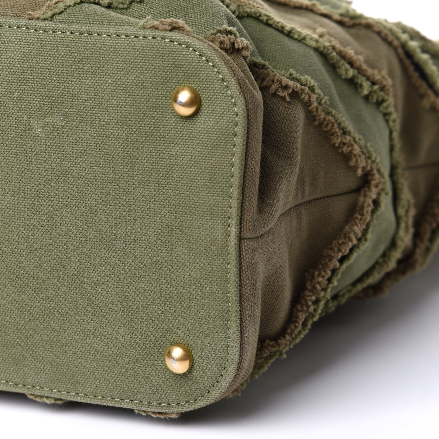 Canvas Chevron Cuba Patchwork Shopper Tote Khaki