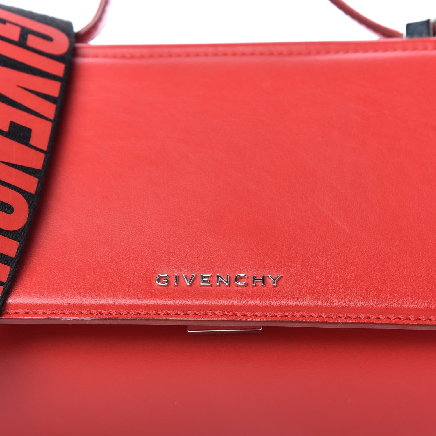 Givenchy Calfskin Mini Pandora Box Logo Strap Crossbody Bag Medium Red 10 of 12