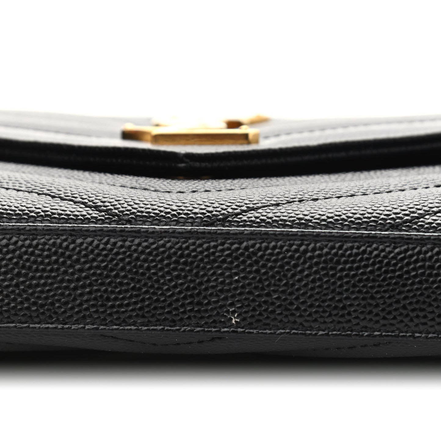 Grain De Poudre Matelasse Chevron Monogram Chain Wallet Black