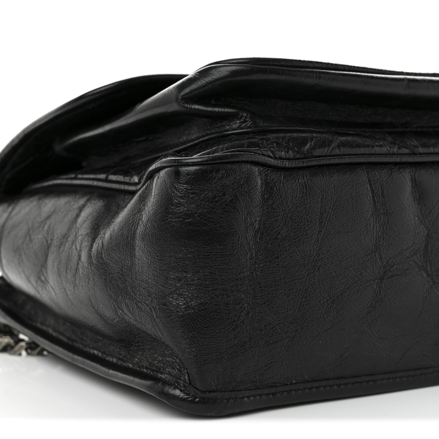 Saint Laurent Crinkled Calfskin Matelasse Monogram Medium Niki Chain Satchel Black 9 of 10