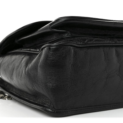 Saint Laurent Crinkled Calfskin Matelasse Monogram Medium Niki Chain Satchel Black 9 of 10