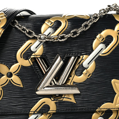 Louis Vuitton Epi Chain Flower Twist Shoulder Bag MM Black 7 of 13