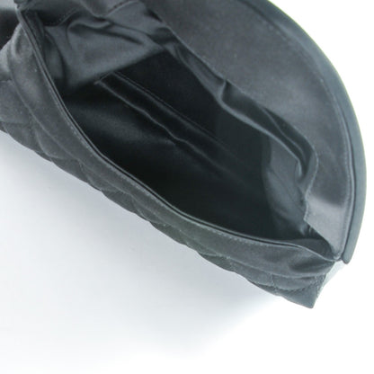 Chanel Satin Quilted Flap Clutch Black 5 of 7
