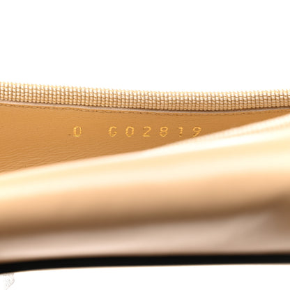 Chanel Lambskin Cap Toe CC Ballerina Flats 36.5 Beige Black 6 of 9