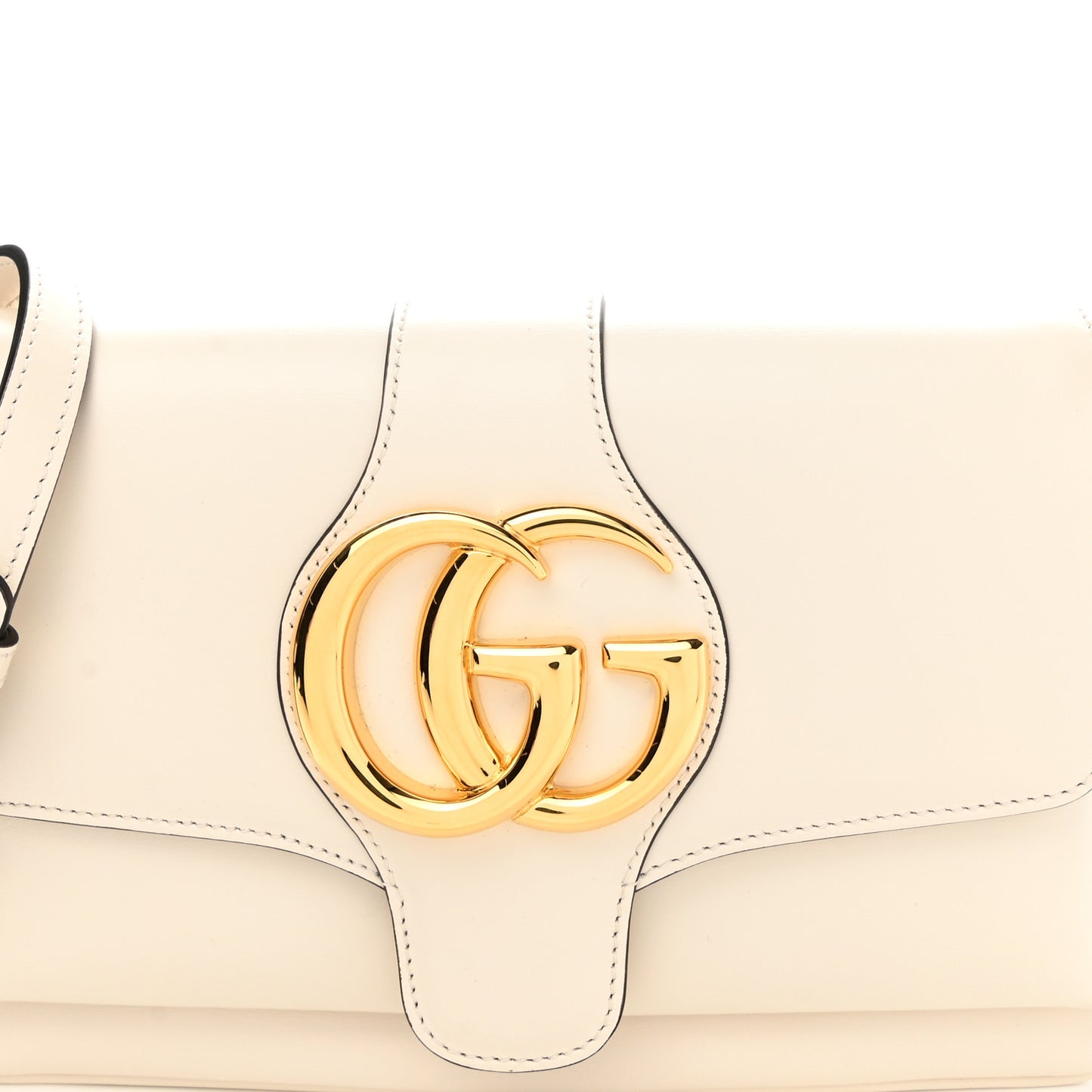 Calfskin Small Arli Flap Shoulder Bag Mystic White