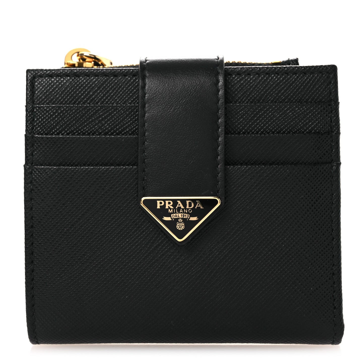 Saffiano Small Triangle Wallet Black