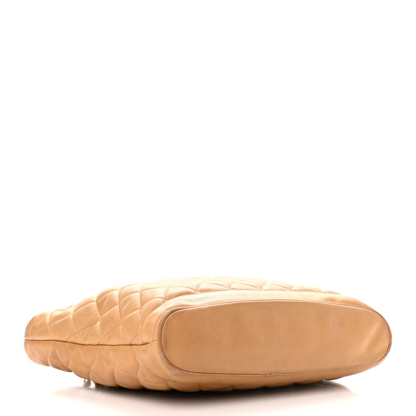 Lambskin Quilted Shopper Tote Beige