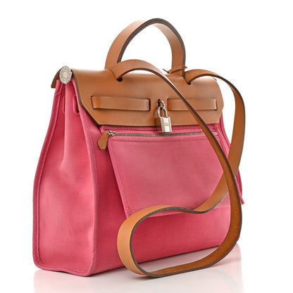 Hermes Toile Vache Hunter Herbag Zip 31 PM Rose Lipstick Natural 4 of 20