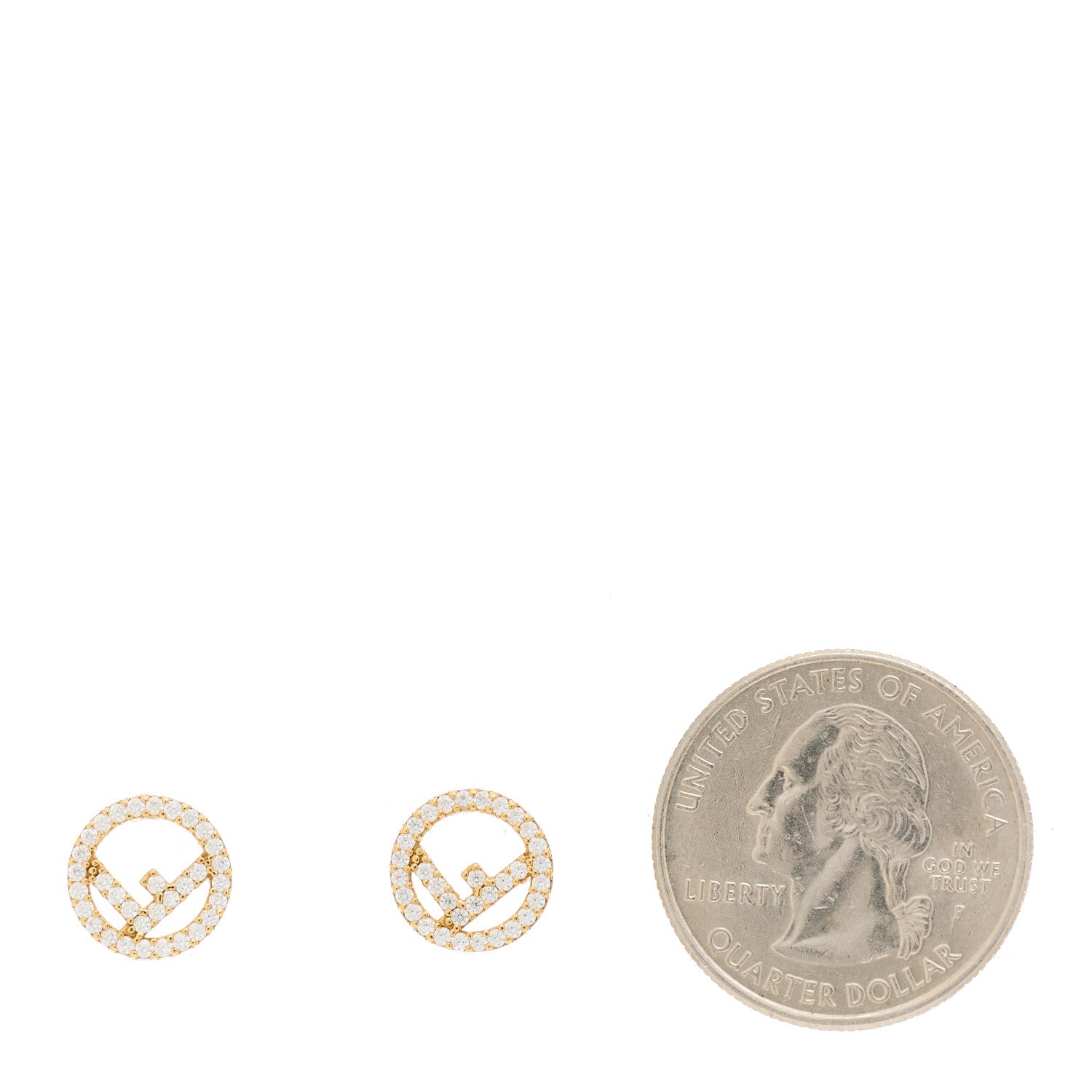 Fendi Metal Crystal F is Fendi Earrings Gold 2 of 5