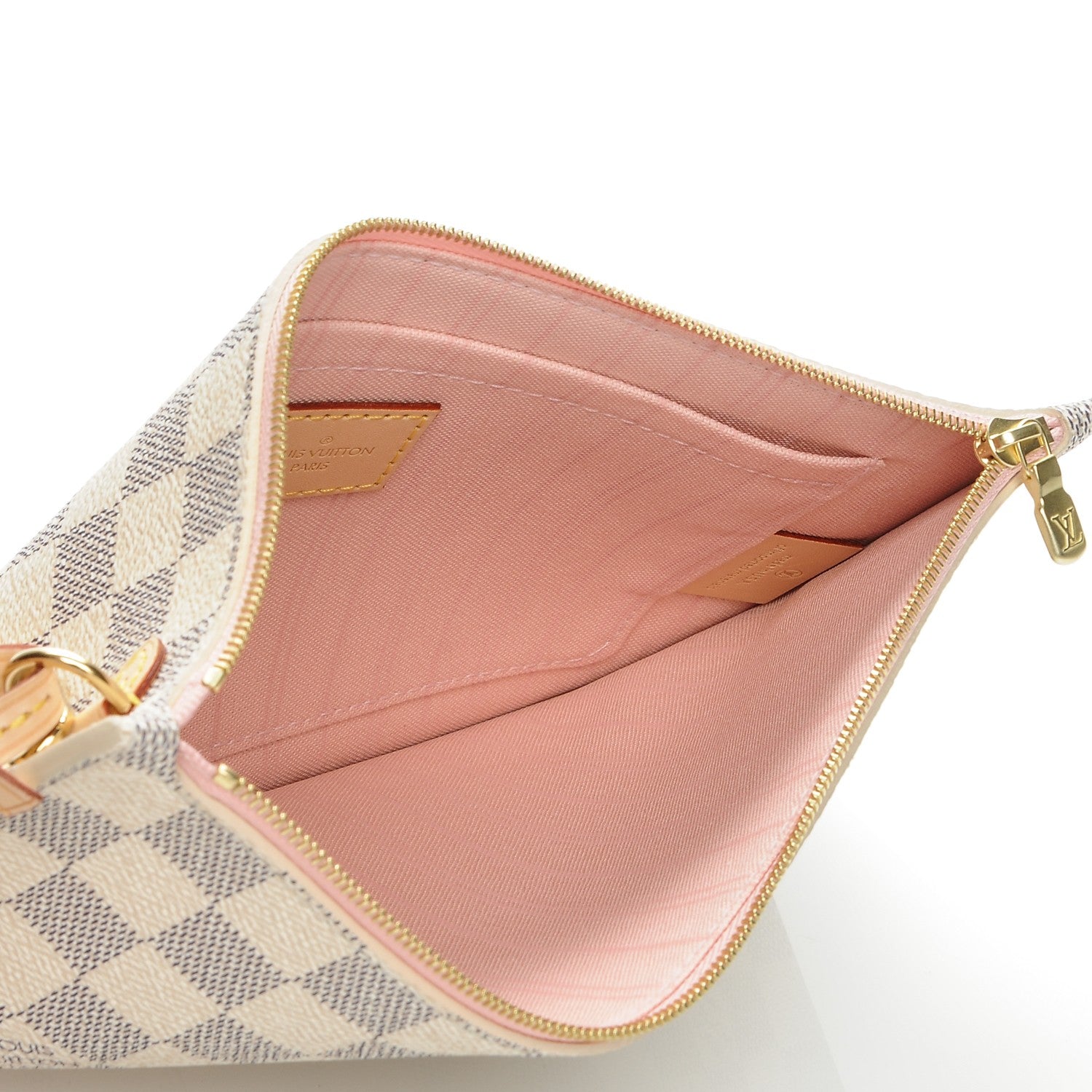 Louis Vuitton Damier Azur Neverfull MM GM Pochette Rose Ballerine 5 of 7