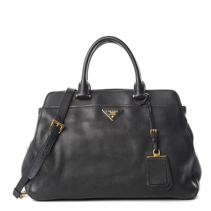 Prada Vitello Daino Shoulder Bag Black 1 of 10