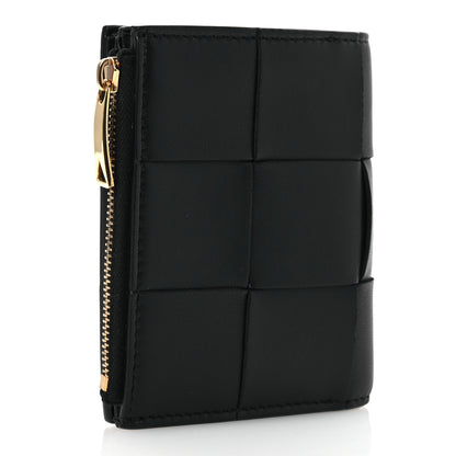 Bottega Veneta Nappa Maxi Intrecciato Small Bi-Fold Zip Wallet Black 3 of 11