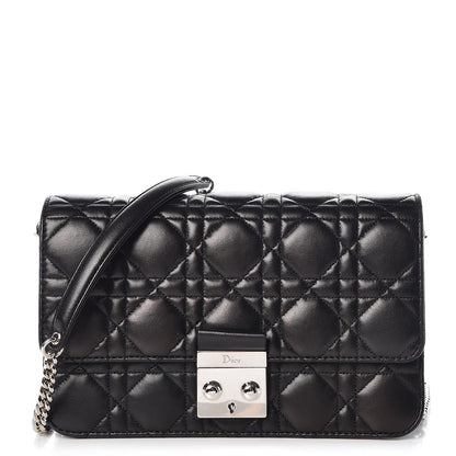 Christian Dior Lambskin Cannage Miss Dior Promenade Pouch Black 1 of 8