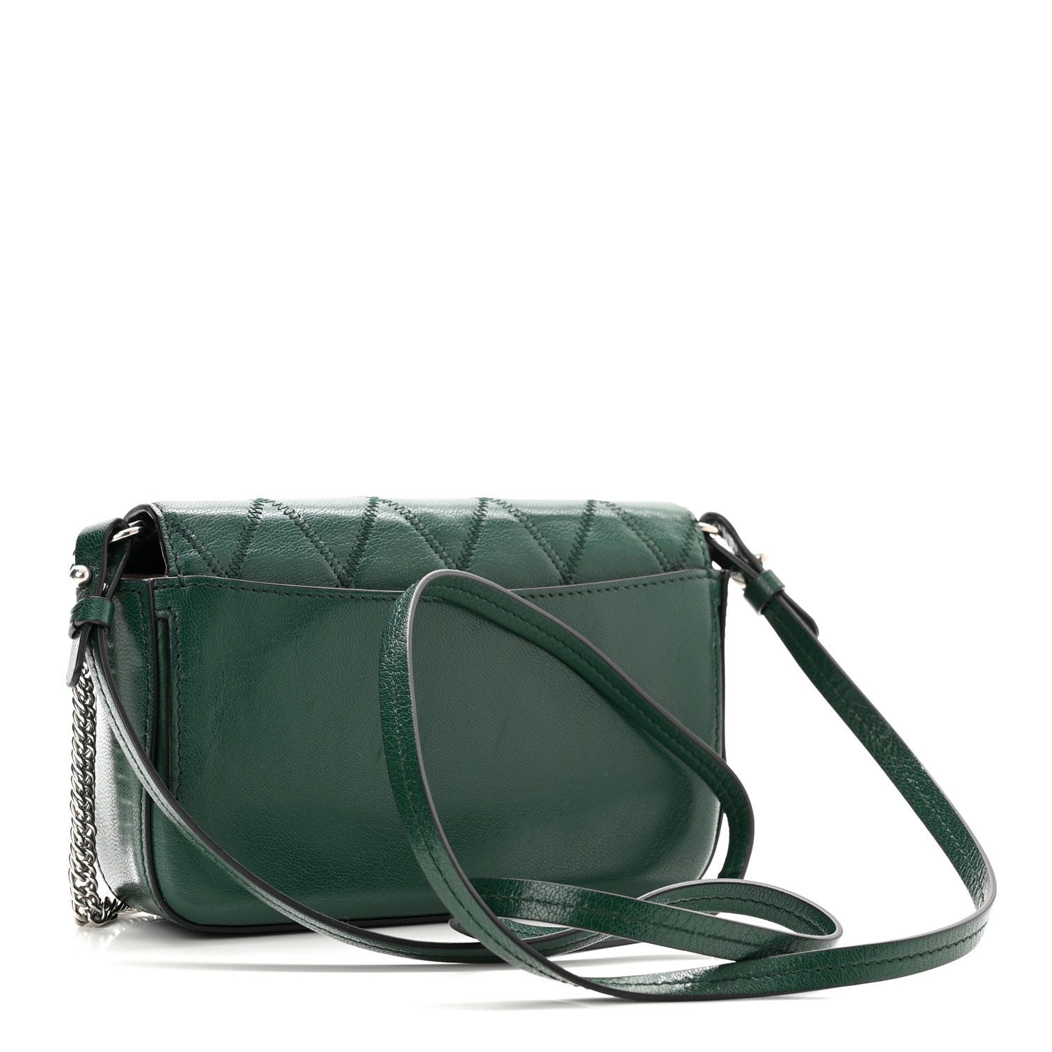 Givenchy Goatskin Quilted GV3 Mini Pocket Convertible Bag Green Forest 2 of 8