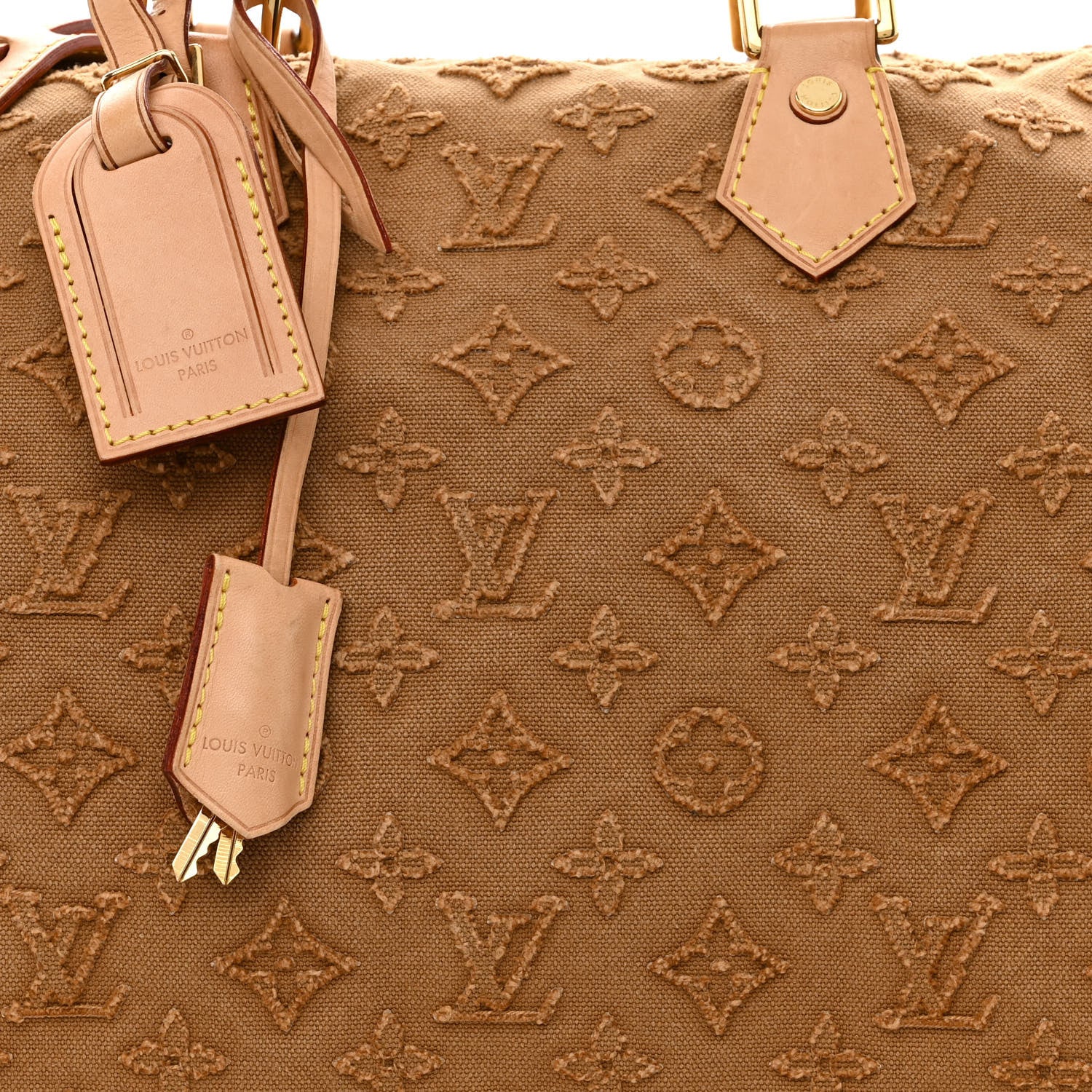 Louis Vuitton Denim Monogram Stone Speedy Bandouliere 35 Caramel 8 of 11