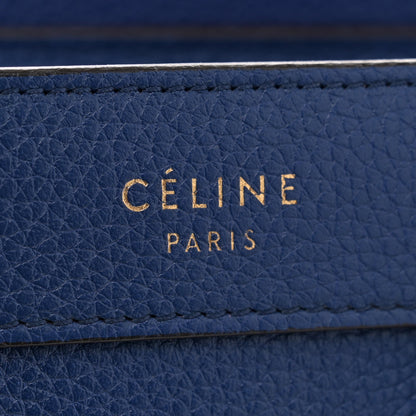 Celine Drummed Calfskin Nano Luggage Indigo 6 of 11