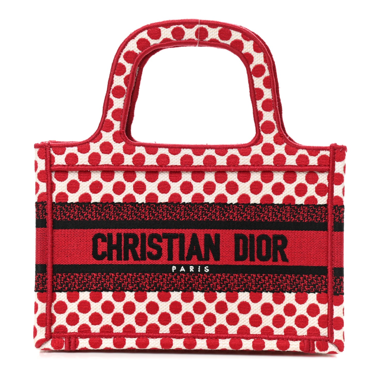 Canvas DiorAmour Dots Mini Book Tote Red