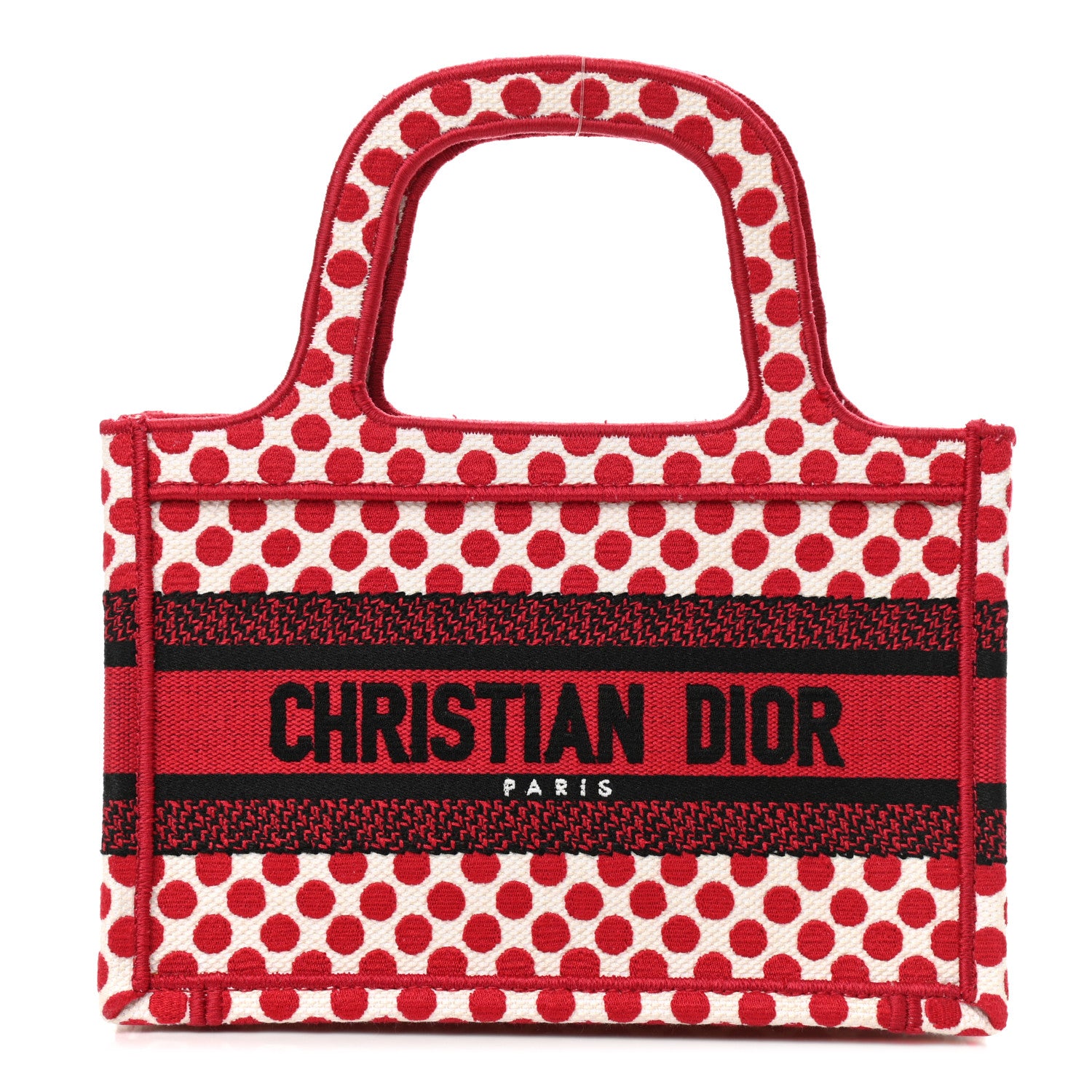 Christian Dior Canvas DiorAmour Dots Mini Book Tote Red 1 of 10