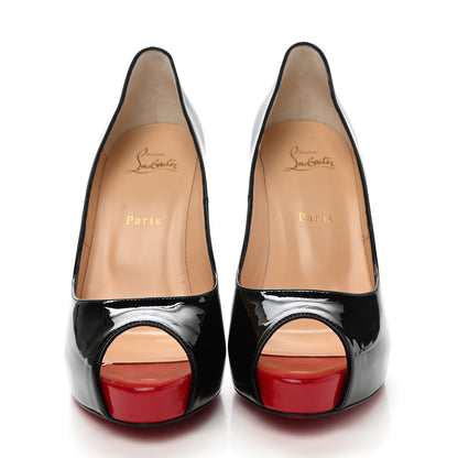 Christian Louboutin Patent New Very Prive 120 Pumps 40 Black Red 2 of 7