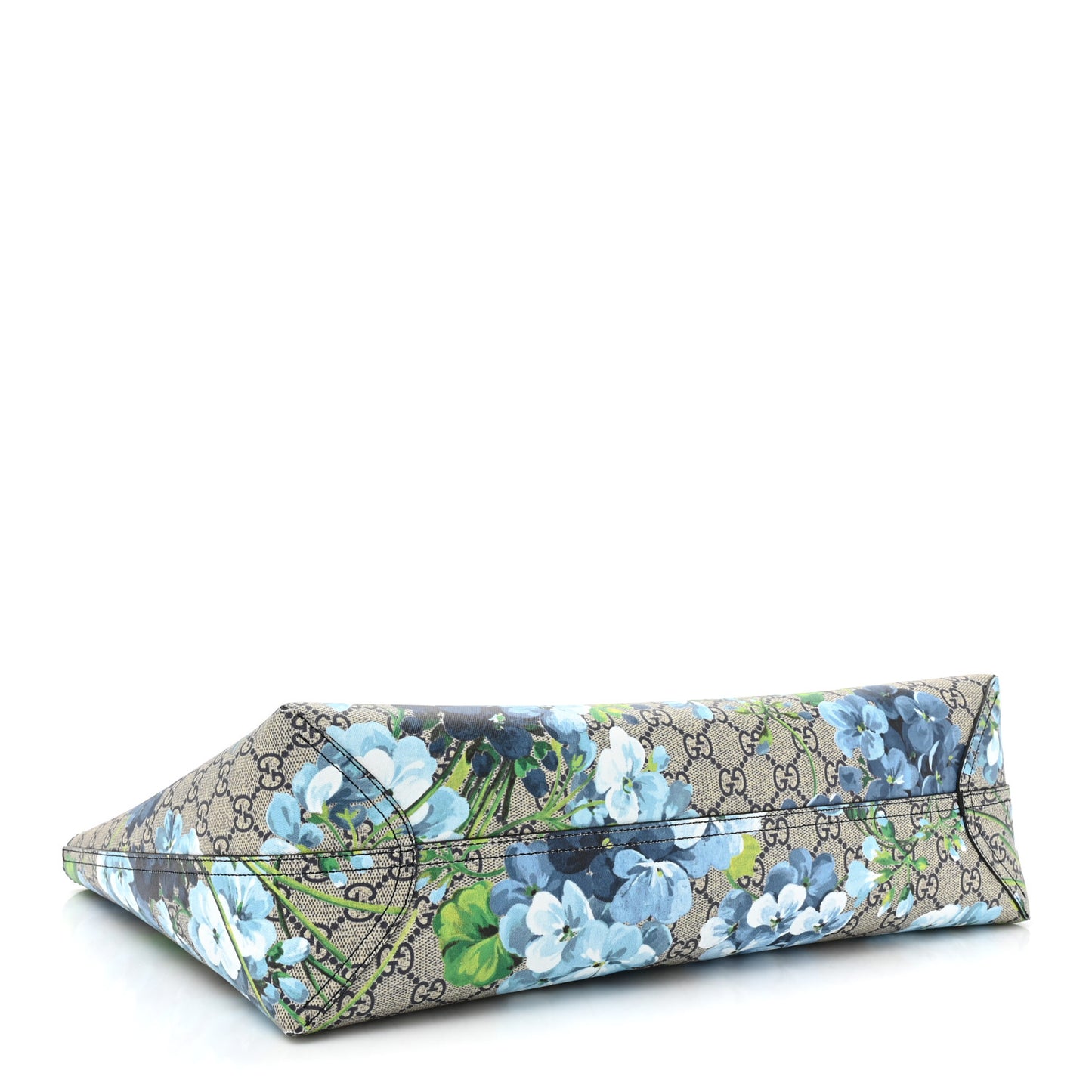 GG Supreme Monogram Blooms Medium Reversible Tote Beige Blue Navy