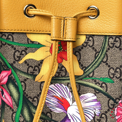 Gucci GG Supreme Monogram Flora Small Ophidia Bucket Bag Beige Multicolor Crop 9 of 11