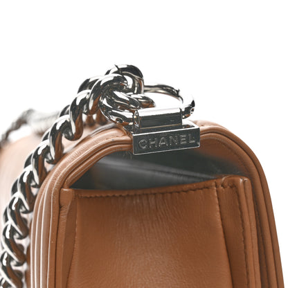 Chanel Calfskin Quilted New Medium Boy Flap Dark Beige 14 of 14