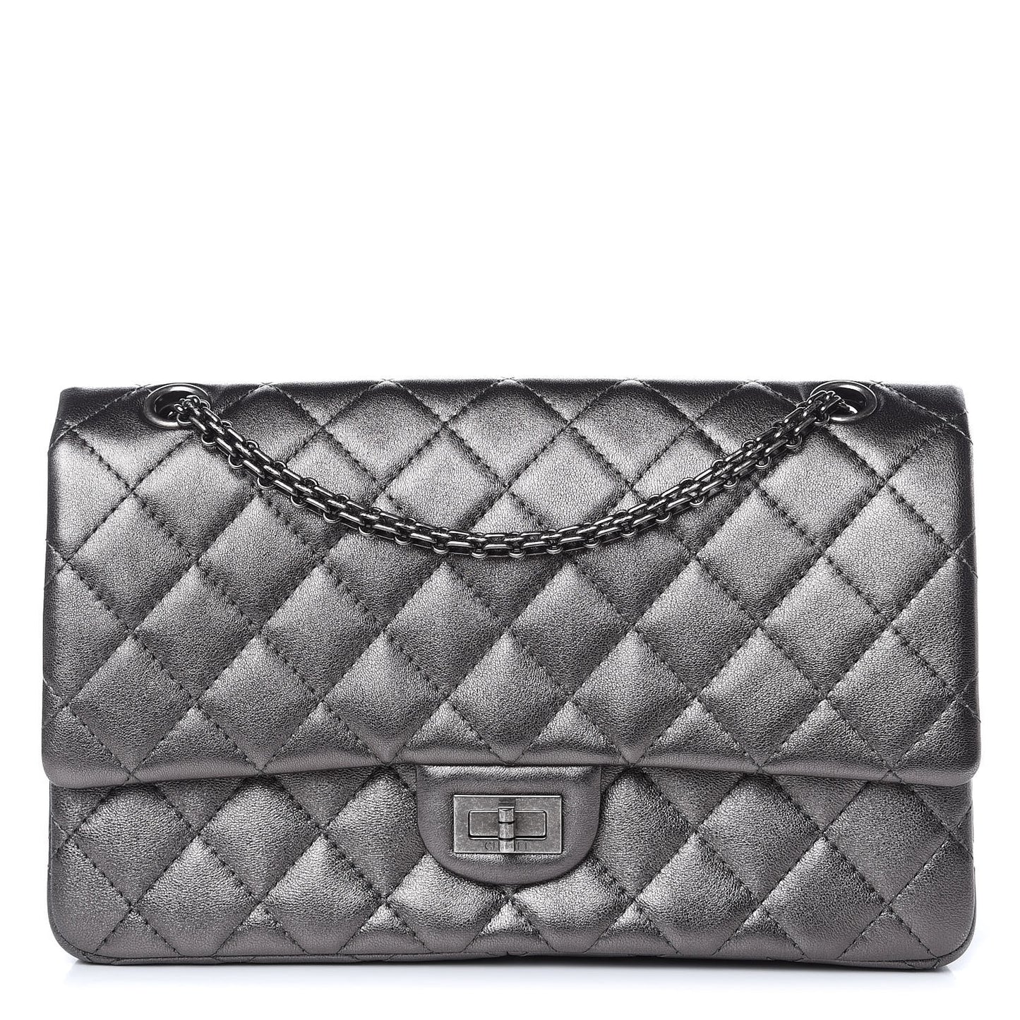 Metallic Calfskin Quilted 2.55 Reissue 226 Flap Charcoal