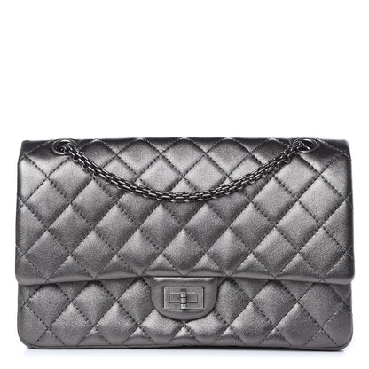 Chanel Metallic Calfskin Quilted 2.55 Reissue 226 Flap Charcoal 1 of 12
