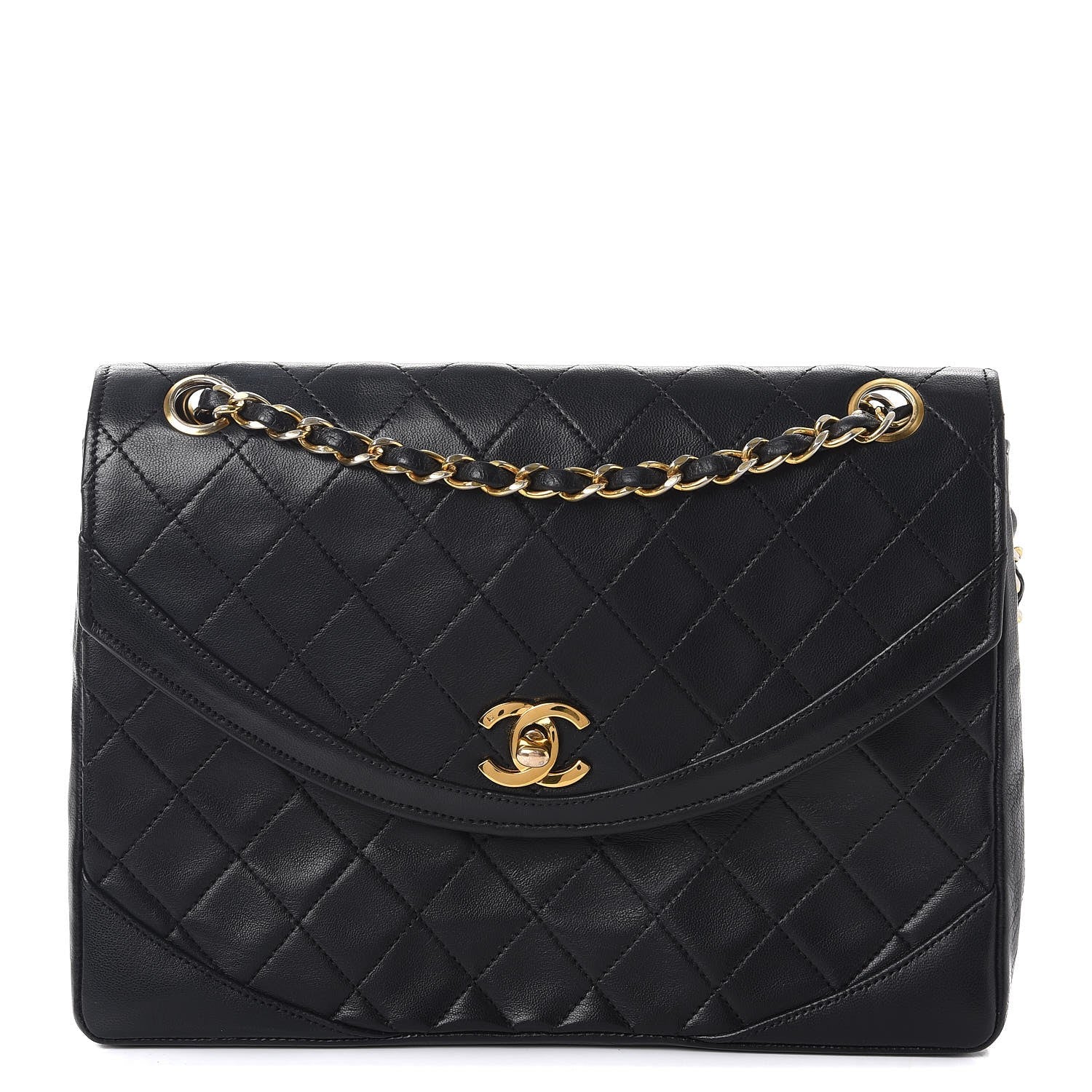 Chanel Lambskin Quilted Medium Single Flap Black 1 of 15