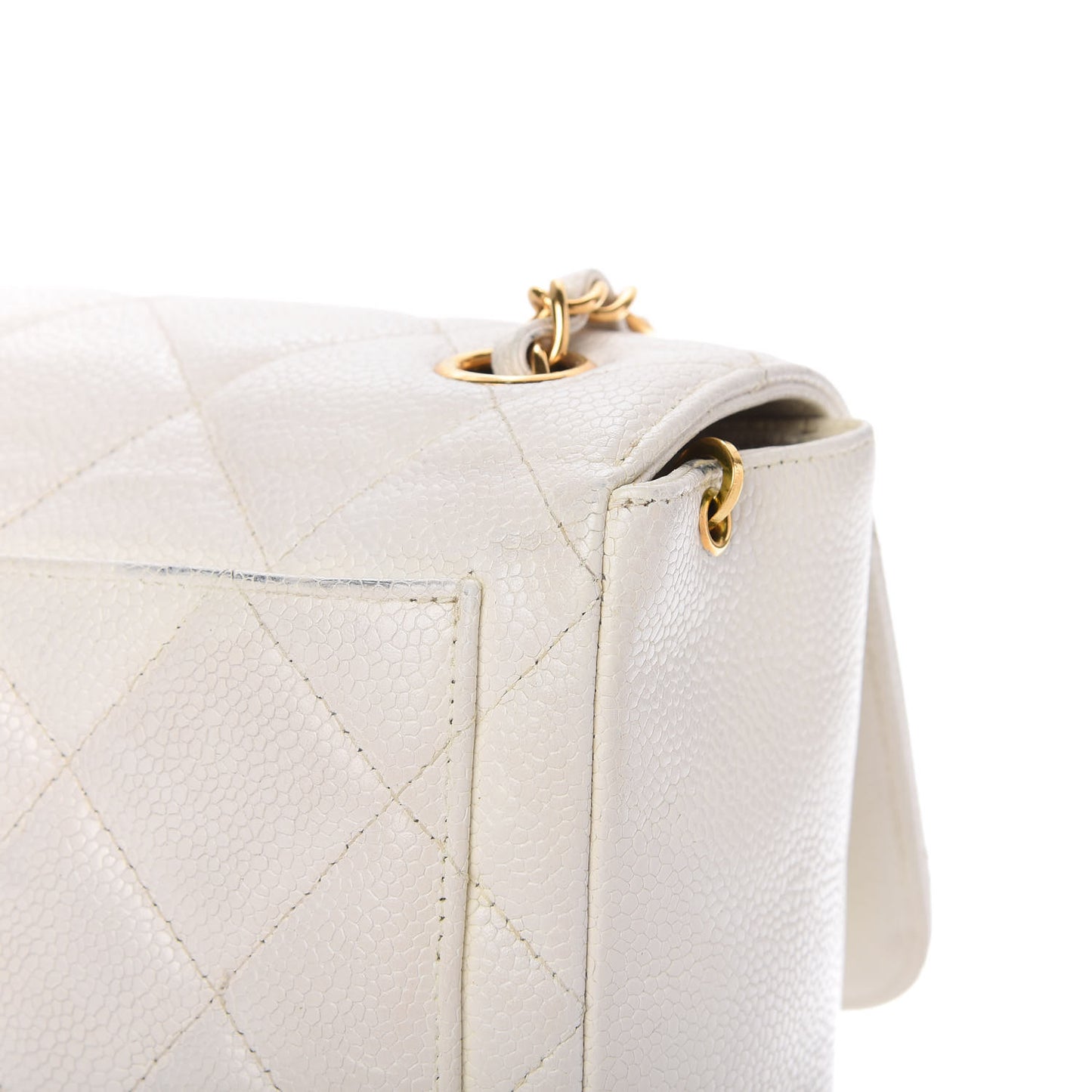 Caviar Quilted Small Flap White