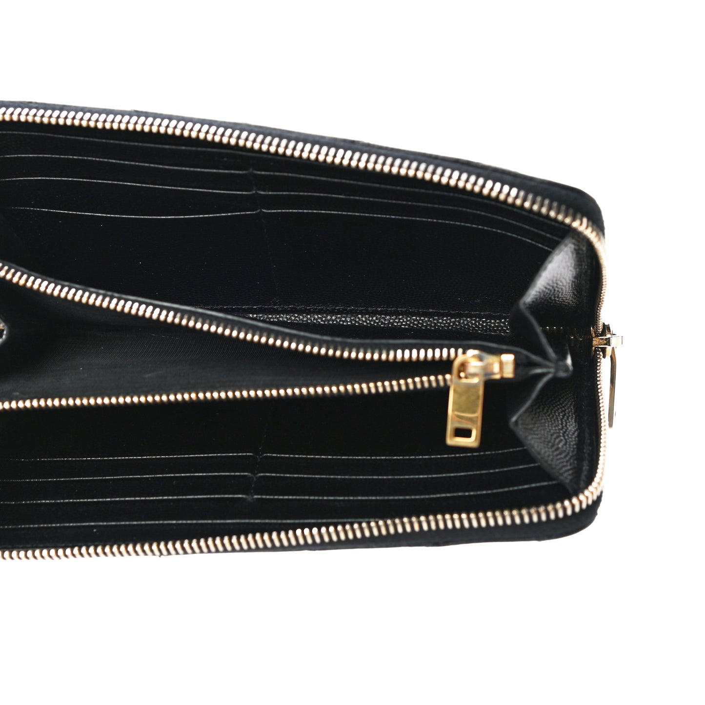 Grain De Poudre Matelasse Chevron Monogram Zip Around Wallet Black