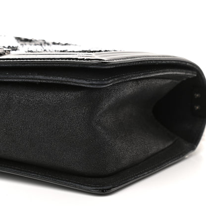 Chanel Patent Iridescent Calfskin Sequin Medium Boy Flap Bag Black 8 of 9