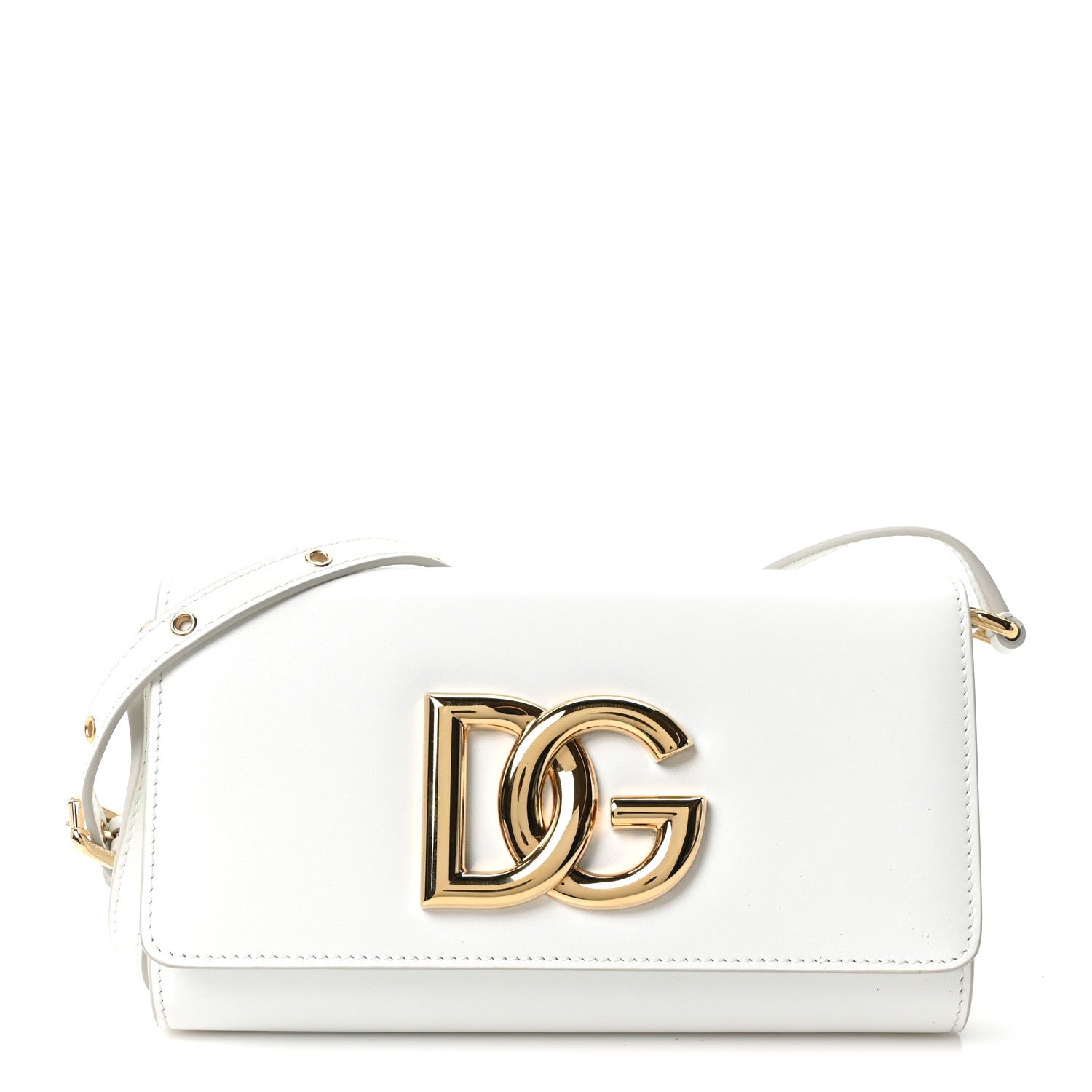 Dolce & Gabbana Calfskin DG Millennials Crossbody Bag White 1 of 9