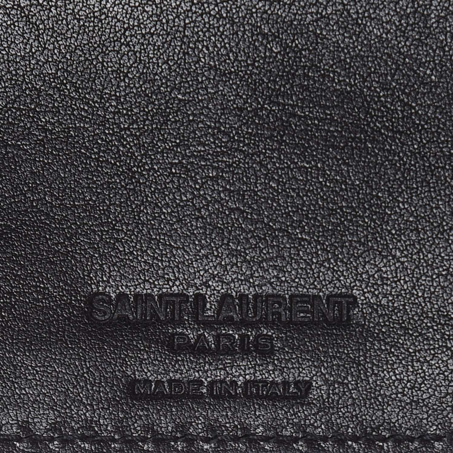 Saint Laurent Calfskin Baby Cat Print Bifold Wallet Black Red 6 of 8